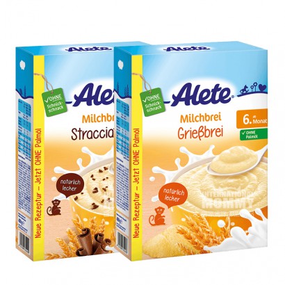 【2er Pack】 Nestle Alete Schokoladen-Getreide-Reismehl + Haferflocken-Reismehl über 6 Monate 