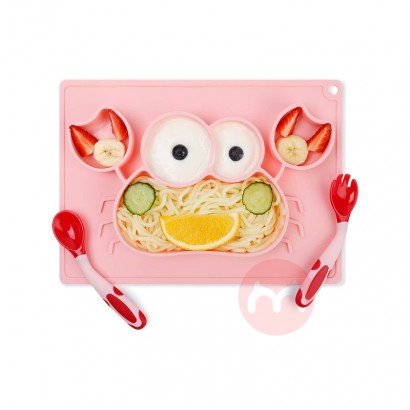 Future Founder Germany Future Founder silicone non-slip plate with cutlery pink overseas local original