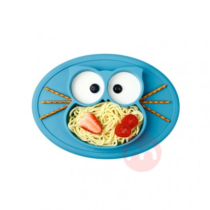 Future Founder Germany Future Founder Silicone Non-slip Dinner Plate Blue Owl Overseas Local Original