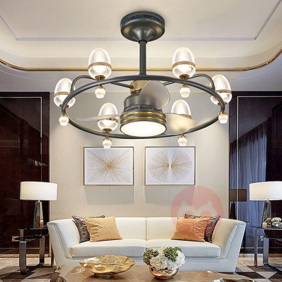 Lamp Lighting appliance High Quality Simple Metal Tri-Dimming Smart LED Fans Ceiling Fan With Light And Remote Control 2