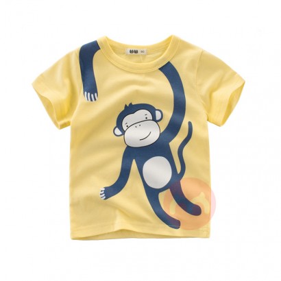 Hot Sale Cute Animal Print Factory Supply 100% Organic Cotton Newborn Infant Clothing Baby T Shirt Clothing Fashion