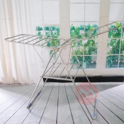 MR-5019 foldable 2 tier clothes drying rack shoes rack with wheel laundry hanger stand clothing drying rack