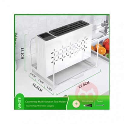 Haining Modern Simplicity Kitchen Black White Knife Holder Multifunction Stainless Steel Tabletop Cutting Board Holder K