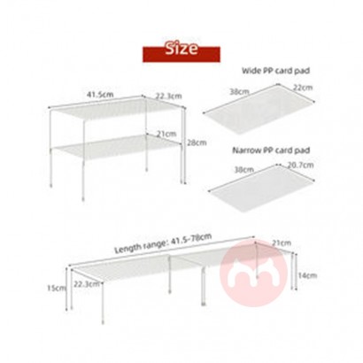 Yanchuang Tabletop metal black storage rack retractable adjustable counter shelf for home use Telescopic layer rack