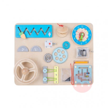 Montessori wooden movable board learning driving toy vehicle busy board