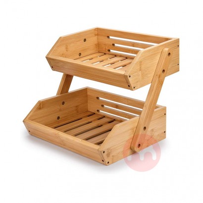 AdoreHome Premium Bamboo Kitchen Corner Shelf  Countertop Organizer - Cabinet Corner Rack for Plate 2-Tier Kitchen Shelf