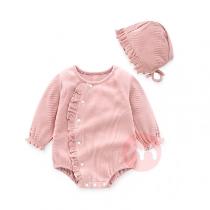 2022 new arrival baby dresses newborn toddler girl clothing slant fold edge opening baby girl romper