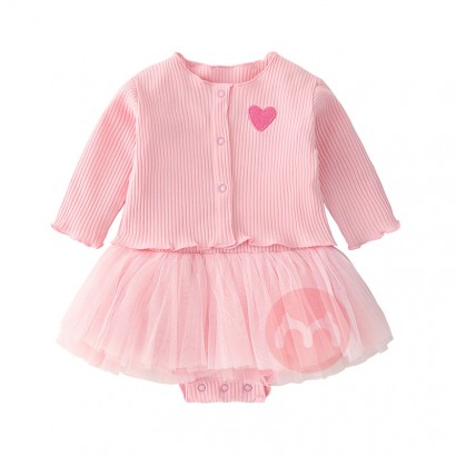 wholesale Heart EMB knitted Cotton princess baby girl rompers clothes newborn,baby girl outfit set, baby dresses