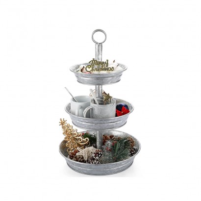 WANMEI Tabletop Galvanized 3 Tier Cupcake Dessert Display Cake Stand Tabletop Serving Cake Stand