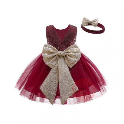 LZH Halloween Sequins Bow Baby Newborn Princess Dresses Infant Toddlers Girl Dress