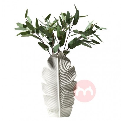 MSA Modern white porcelain Nordic leaf vase