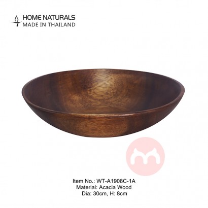 Home Naturals Customized Wood Dough Bowl Acacia Wooden Tableware Bowl Kitchen  Tabletop Dinnerware