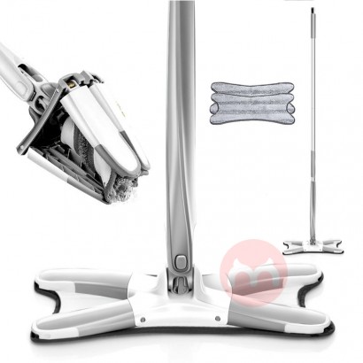 beieng X-type Flat Floor Mop With Replace Cloth Heads 360 Degree Squeeze Mop Hand-free Wash Household Lazy Mop Home Clea