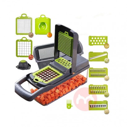 Amazon hot selling Kitchen multi 12 In 1 manual mandoline fruit vegetable cutter onion dicer veggie slicer vegetable cho
