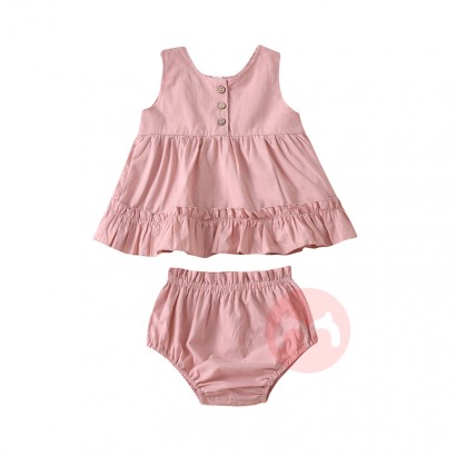 JINXI Flared sleeveless knickerbockers in plain checkered cute children's suit