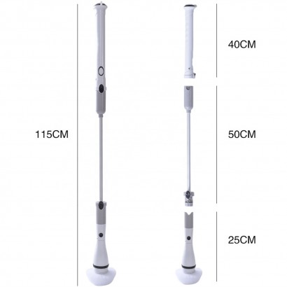Klear Multi-functional Wireless Charging Electric Spin Scrubber Electric Cleaning Brush Long Handle Bathroom Floor Tiles