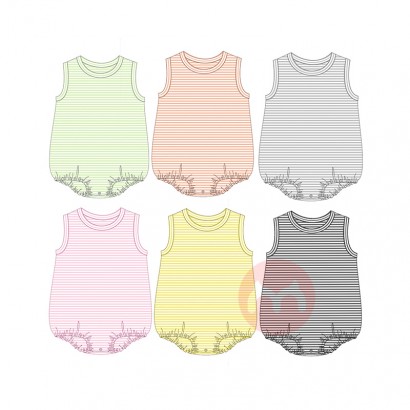 JINXI Sleeveless striped casual simple soft boy's jumpsuit