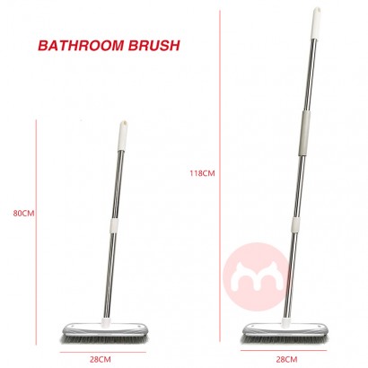 LAYO Stainless Steel Long Handle Floor Scrub Washing Brush Deck Kitchen Wall Tub Tile Bathroom Floor Scrubber Cleaning B