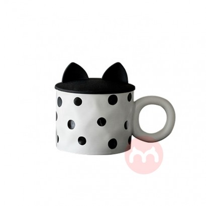 Large capacity mug and coffee cup with cat ear cover