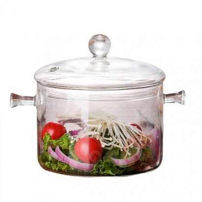 BNT Factory Direct Transparent Clear pyrex Glass Cooking Pot for Kitchen