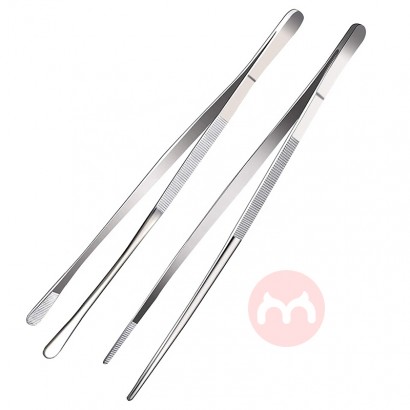 Kingwise Kitchen 12 Inch Stainless Steel Chef Tweezers Sets Food Long Tong with Serrated Tips food Tweezers for Cooking