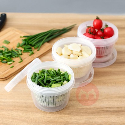 Meka Spring onion ginger garlic refrigerator, fresh-keeping frozen drained storage box