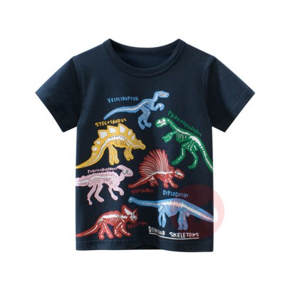 27kids Cotton cotton knitted casual comfortable short-sleeved T-shirt
