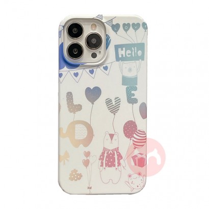 Cartoon bear letter hard shell phone case
