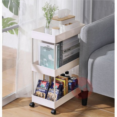Kitchen 3 story rolling easy assembly mobile plastic rigid bracket trolley