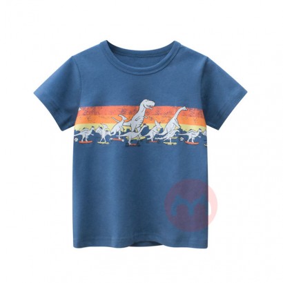 27kids Blue cartoon t-shirt with co...