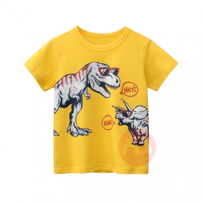 27kids Yellow fashion round neck ca...