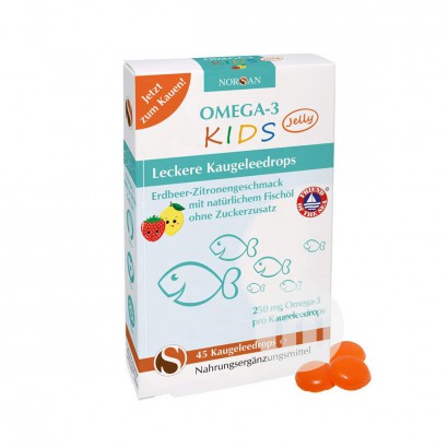 NORSAN Jerman NORSAN Fruity Anak Omega 3 Minyak Ikan Kunyah Kapsul Ver...