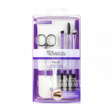 REAL TECHNIQUES Set Kuas Makeup Alis Inggris Edisi Luar Negeri