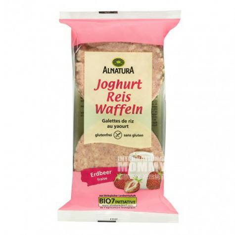 ALNATURA Jerman ALNATURA organic strawberry yoghurt rice cake overseas...