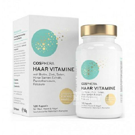 COSPHERA Jerman COSPHERA Nutrisi Rambut Vitamin Kapsul 120 kapsul edis...