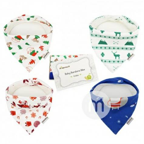 Hisprout American Hisprout Baby Triangle Scarf Four Pack Versi Luar Ne...