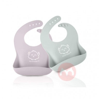KeaBabies American KeaBabies bib silikon yang dapat dicuci abu-abu hijau asli lokal luar negeri