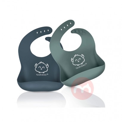 KeaBabies American KeaBabies bib silikon yang dapat dicuci biru hijau asli lokal luar negeri