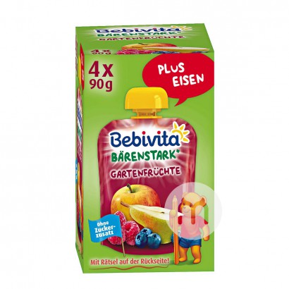Bebivita 德國貝唯他綜合園林水果果泥吸吸樂12個月以上360g 海外本土原版
