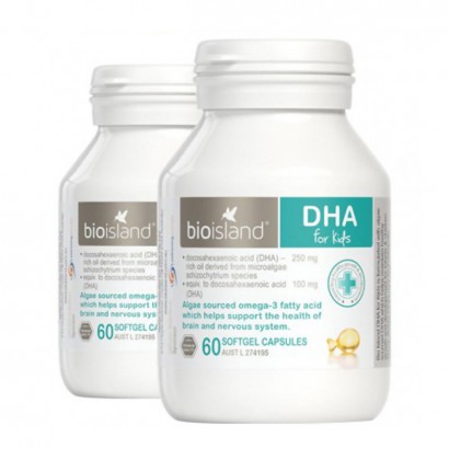 【2件の価格】Bioislandオーストラリア生物島乳幼児海藻油DHA...
