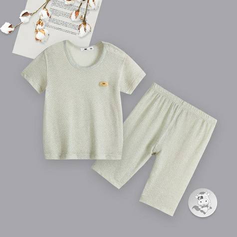 Verantwortung明徳は男女の赤ちゃんの有機彩綿の夏の薄い服の...