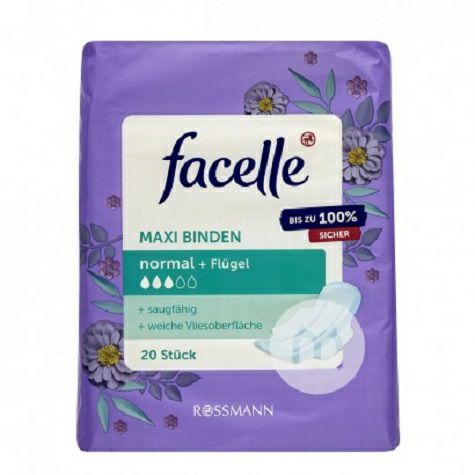 FacelleドイツFacelle日用ウイングナプキン三滴水20枚*2