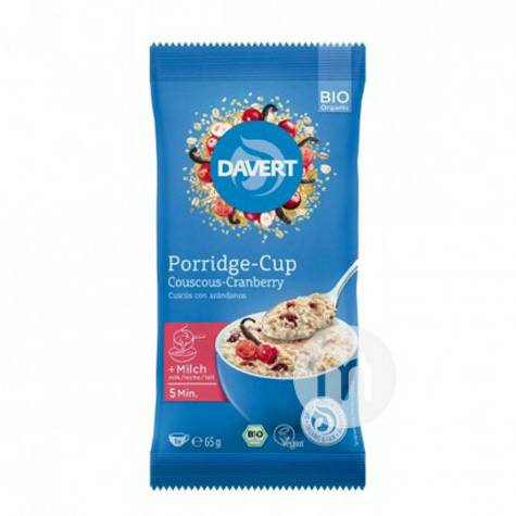 DavertドイツDavertオーガニッククランベリー蒸し粗麦粉粥65...
