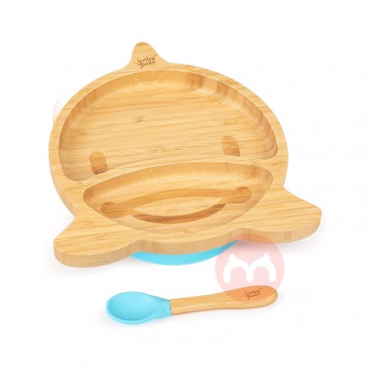 bambuswaldドイツbambuswald子供竹木食器セットブルー...
