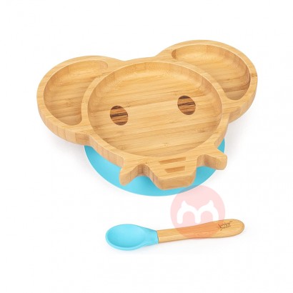 bambuswaldドイツbambuswald子供竹木食器セット青い象