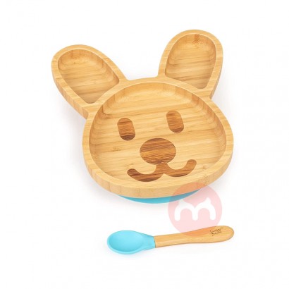 bambuswaldドイツbambuswald子供竹木食器セット青いウ...
