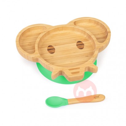 bambuswaldドイツbambuswald児童竹木食器セット緑色象
